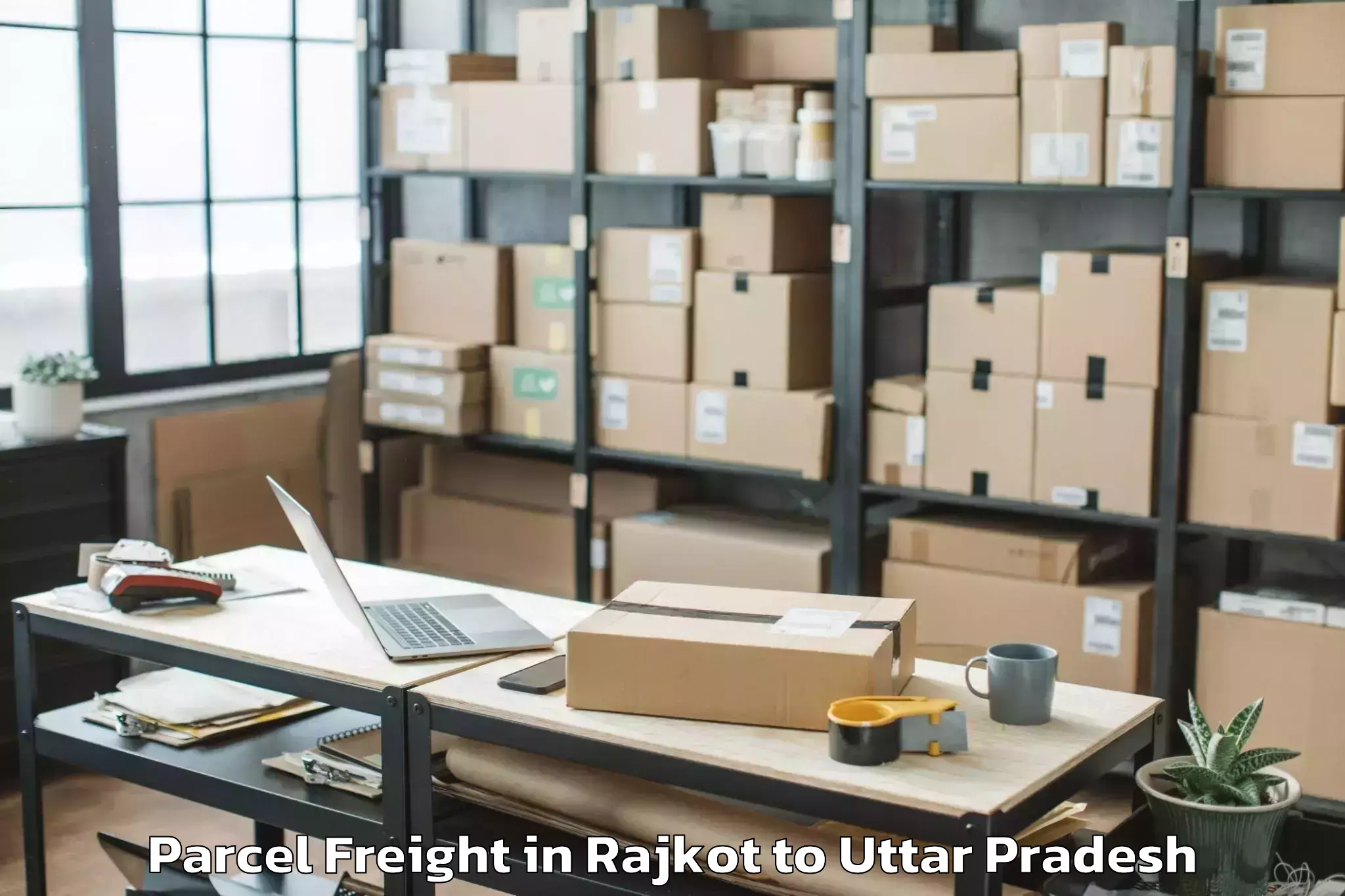 Efficient Rajkot to Colonelganj Parcel Freight